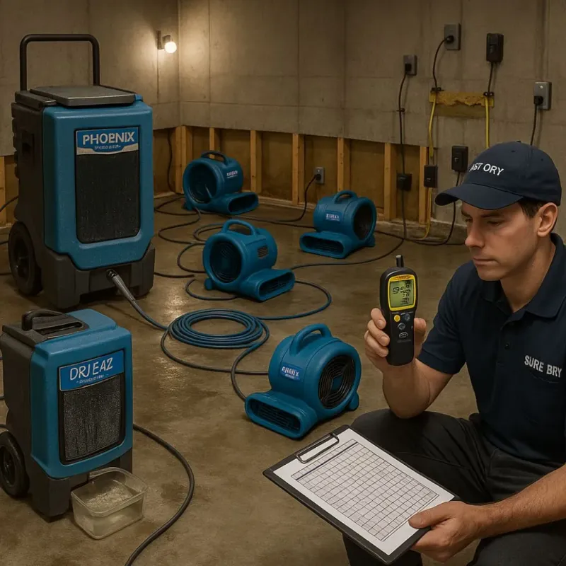 Structural Drying and Dehumidification process in Firing Range, GA
